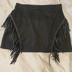 Black Fringe Skirt